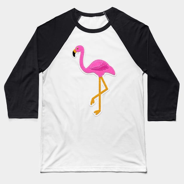 Pink Flamingo Felt Look with Stitching | Cherie's Art(c)2020 Baseball T-Shirt by CheriesArt